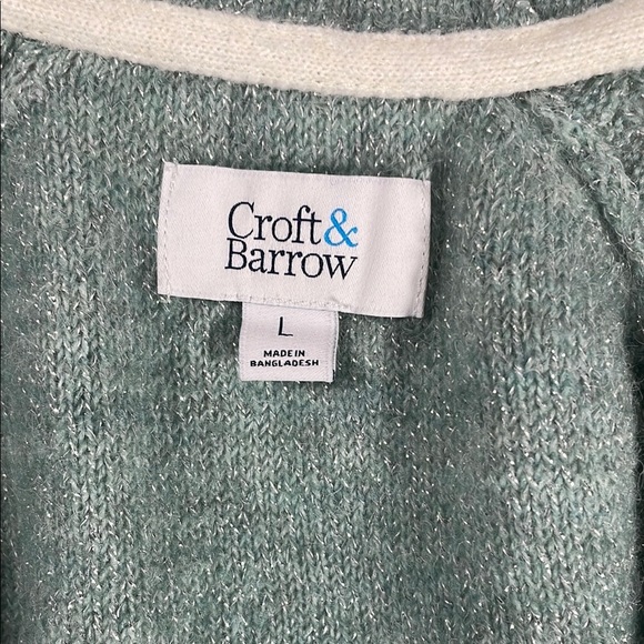 Croft & Barrow Green Open-Front Sweater - Picture 3 of 5